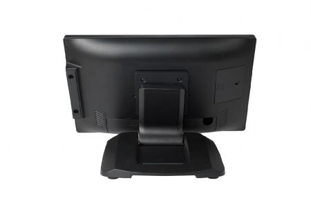 Smart POS avec boîtier en fonte et un support pliable et rotatif.